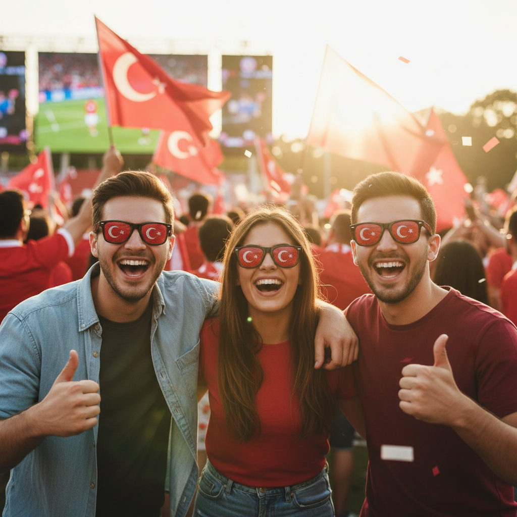 Group Model Turkey Flag Sunglasses