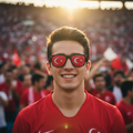 Male Model Turkey Flag Sunglasses