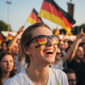 Realistic Female Model Germany Flag Sunglasses