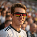 Realistic Male Model Germany Flag Sunglasses
